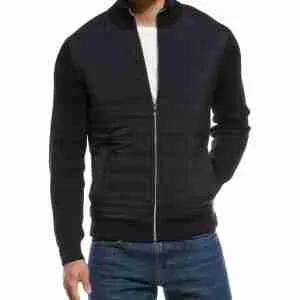Reiss Trainer Quilted Hybrid Wool-Blend Jacket